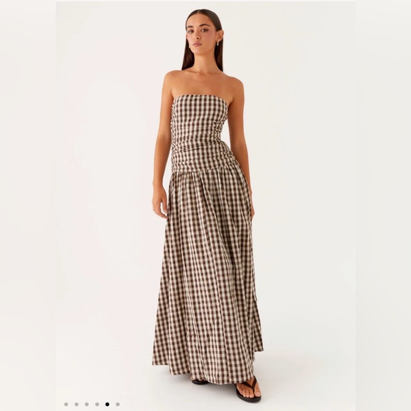 Peppermayo Exclusive - Carmel Maxi Dress - Brown Gingham (never worn) - Picture 5 of 6